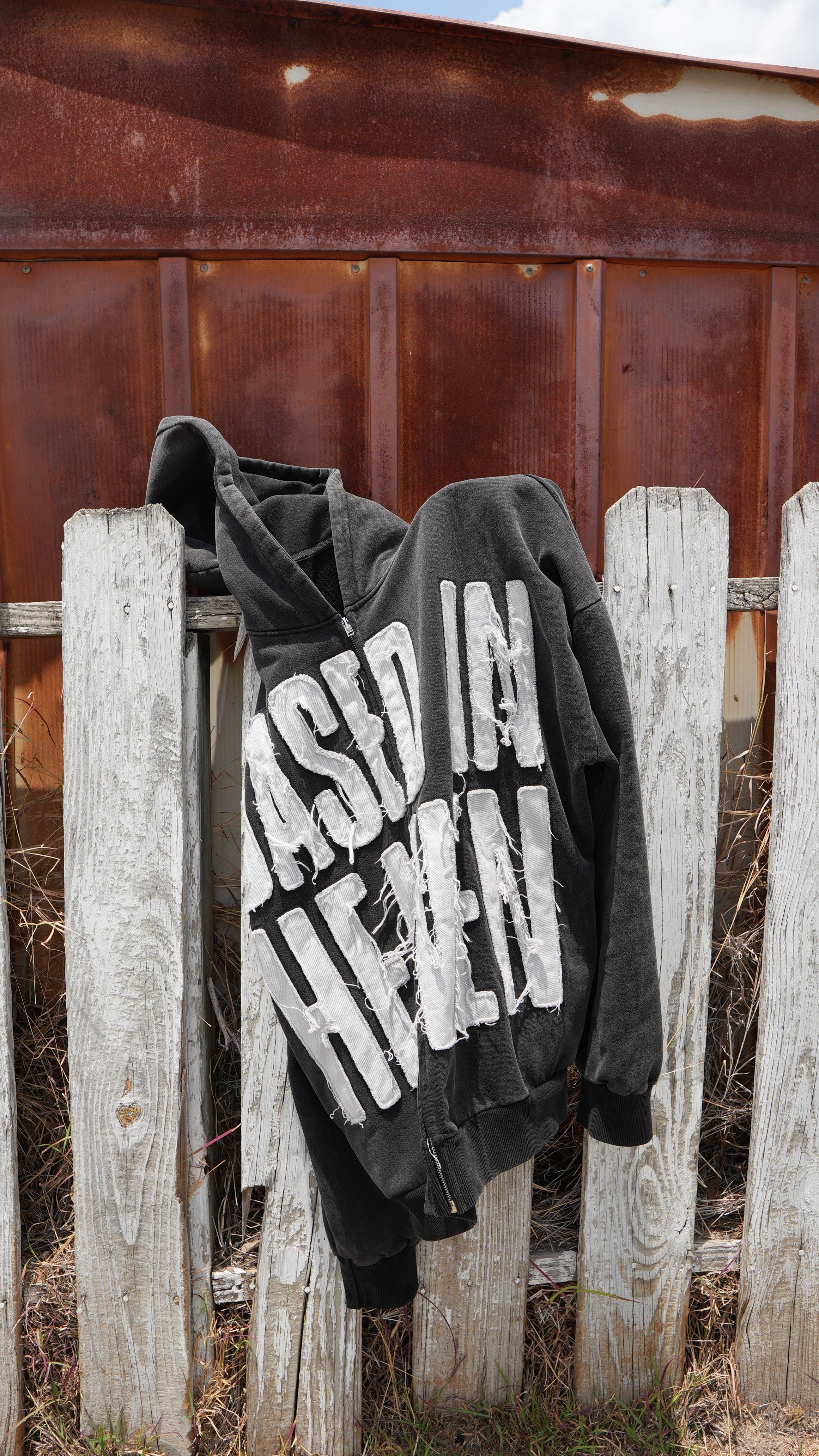 01. Project Heaven Distressed Zip-Up Jacket